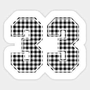 Plaid Number - 33 - Dark Sticker